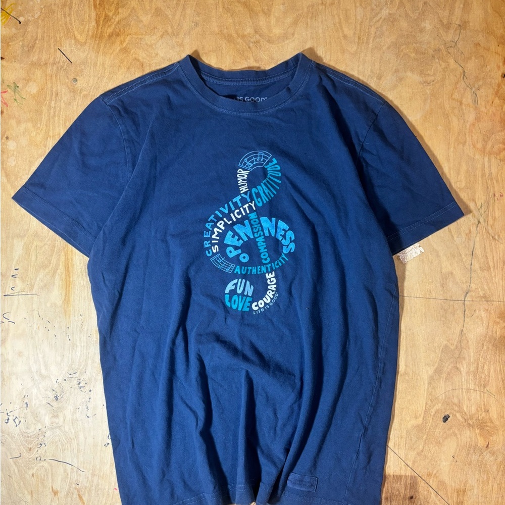 Life Is Good Navy Blue Graphic Tee